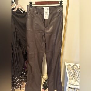 Chocolate faux leather pants